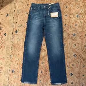 Ag Adriano Goldschmied Dark Blue Brinley Straight Jeans